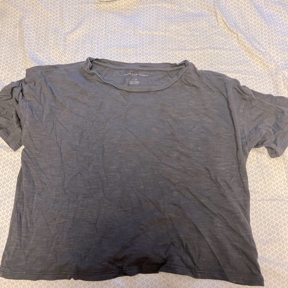 GREY AMERICAN EAGLE CROPPED T-SHIRT - Picture 1 of 1